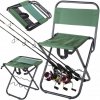 Rybářská sedačka a lehátko Verk Group Židle Rybářské křeslo s rukojetí odstíny zelené