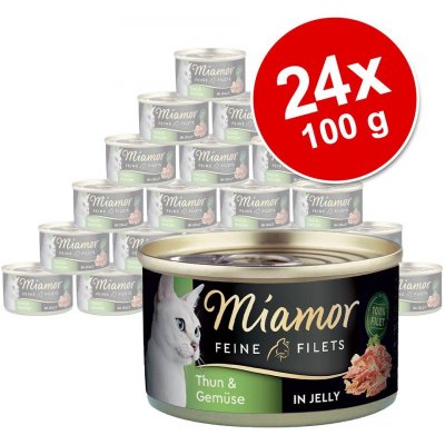 Finnern Miamor Feine Filety jelly tuňák & křepelčí vejce jelly 24 x 100 g – Hledejceny.cz