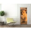 Tapety WEBLUX Samolepka na dveře fólie lion cub - 682146 lvíče rozměry 90 x 220 cm