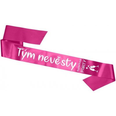 Svatební šerpa ROZLUČKOVÁ PARTY Tým nevěsty Bílá/Purpurová – Zboží Dáma