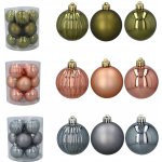 Pro-Tech shop Sada 4 vánočních koulí 8cm olivová / měděná / grafitová mix vzorů 69506 – Hledejceny.cz