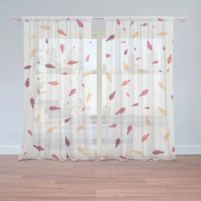 Sablio Záclony Barevné podzimní listí: 2ks 150x250cm – Hledejceny.cz