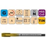 NÁSTROJE CZ Závitník strojní G1/2" A HSSCo5 TiN DIN 5156 B - 3512 - CZZ3512-G1/2"-A – Hledejceny.cz