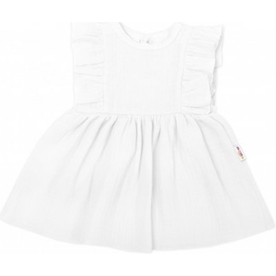 Baby Nellys Baby Nellys Lehké mušelínové šatičky bílé – Zboží Dáma