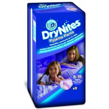 Huggies Dry nites absorpční kalhotky 8-15 let/girls/27-57 kg 9 ks od 101 Kč  - Heureka.cz