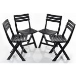 Bibl Zahradní skládací židle FOLDI 4 ks antracit, plast – Zboží Dáma