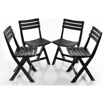 Bibl Zahradní skládací židle FOLDI 4 ks antracit, plast – Zboží Dáma