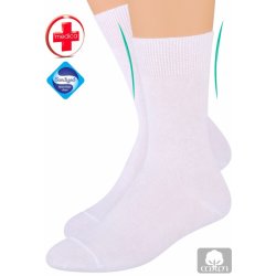 Steven zdravotní ponožky s lemem 055 bílá