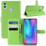 Litchi PU kožené peněženkové pouzdro na mobil Honor 10 Lite a Huawei P Smart (2019) - zelené – Zboží Mobilmania