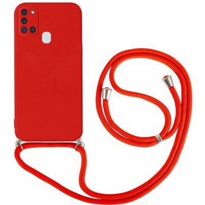 Pouzdro TopQ Samsung A21s červený se šňůrkou – Zboží Mobilmania