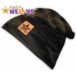 Baby Nellys Bavlněná čepička Army zelená