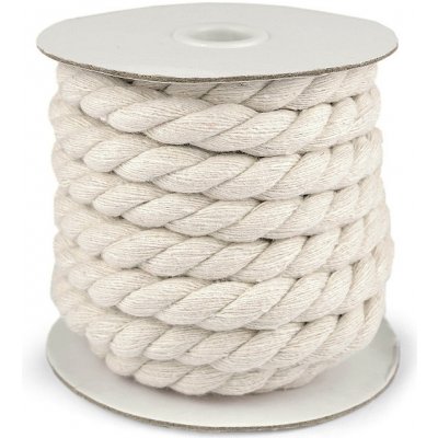 Bavlněná šňůra kroucená Ø15 mm macrame Varianta: režná světlá, Balení: 1 m – Zboží Mobilmania
