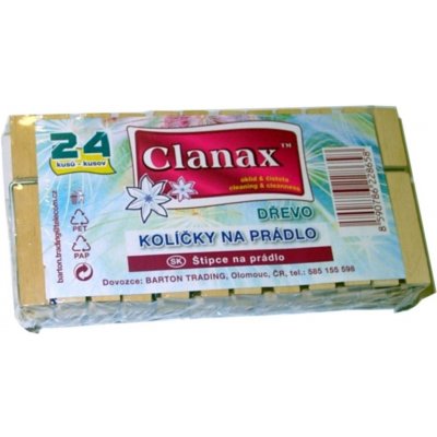 Clanax Kolíčky na prádlo dřevěné 24 kusů