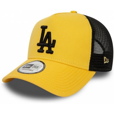 New Era 9FORTY A-Frame Trucker MLB League Essential Los Angeles Dodgers Pineapple / Black