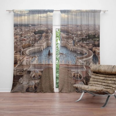 Sablio Závěs Řím Vatikán Svatopetrské náměstí: 2ks 140x250cm – Hledejceny.cz