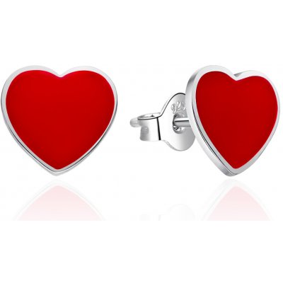 AGATO Jemné stříbrné náušnice se srdíčkem AGT-E154P – Zboží Mobilmania