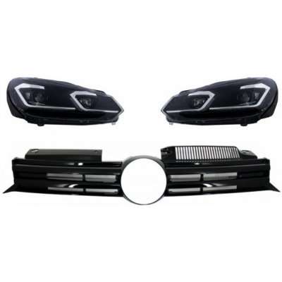 KITT Front Grille Cerntral Grille suitable for VW Golf VI (2008-2013) with LED Headlights Flowing Dynamic Sequential Turning Lights R20 Design – Sleviste.cz
