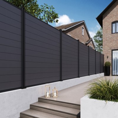 ROJA ELEMENT plotový panel WPC 180x180 cm a koncovky - antracit – Hledejceny.cz