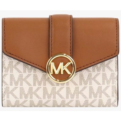 Michael Kors CARMEN medium flap bifold wallet dámská peněženka vanilla monogram – Zbozi.Blesk.cz