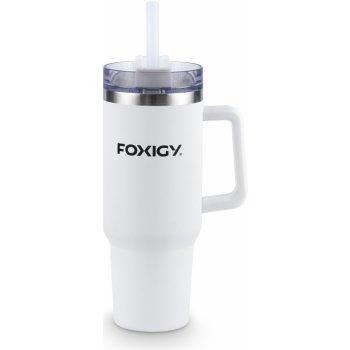 Foxigy Termohrnek do auta s brčkem bílý 1,2 l