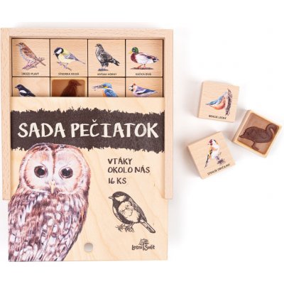 Lesní svět Pečiatky 16 kusov - Vtáky okolo nás SK – Zboží Dáma