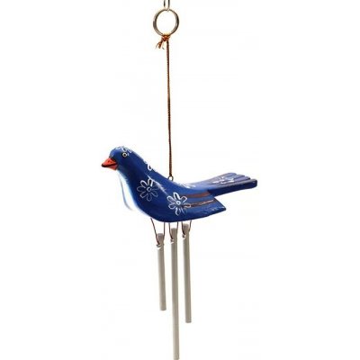 Mitra Bali zvonkohra ptáček s kvítky z Bali modrý 13 cm – Zboží Mobilmania
