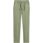 Celio pánské lněné kalhoty Dolinus Zelené – Zboží Mobilmania