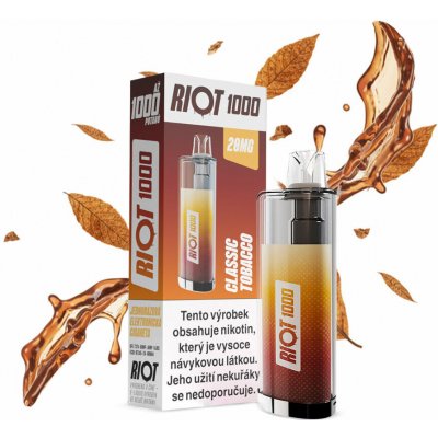 RIOT 1000 Classic Tobacco 20 mg 1000 potáhnutí – Zboží Dáma