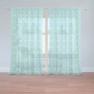 Sablio Záclony Bílé kruhy: 2ks 150x250cm – Hledejceny.cz
