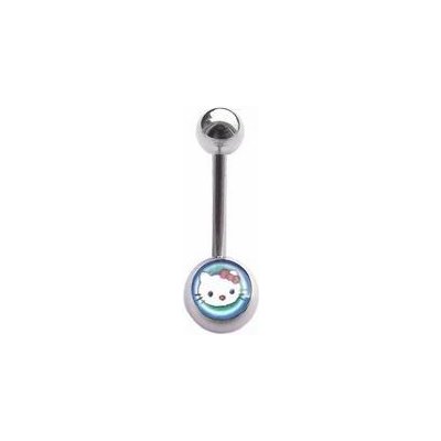 Šperky4U piercing do pupíku banánek kočička Hello Kitty BS01022