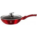 BerlingerHaus pánev WOK s poklicí s mramorovým povrchem Burgundy Metallic Line 28 cm