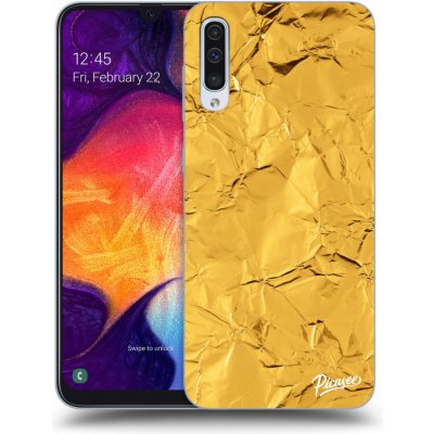 Pouzdro Picasee silikonové Samsung Galaxy A50 A505F - Gold černé