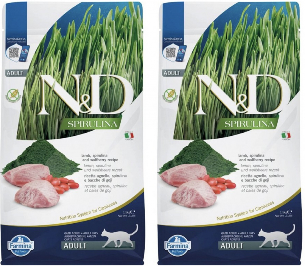 N&D SPIRULINA CAT Adult Lamb & Wolfberry 1,5 kg