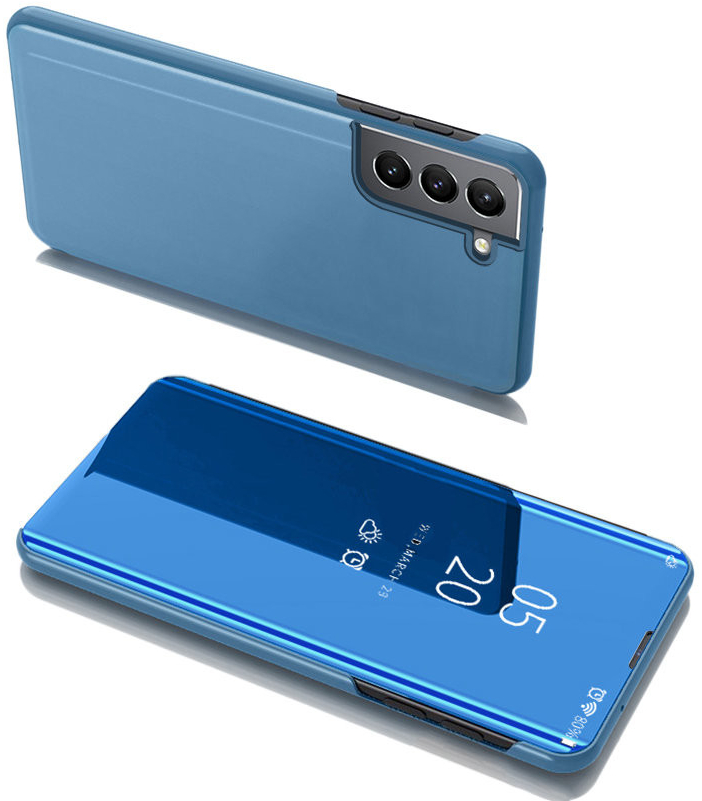 Pouzdro Mezamo Clear View Case modrý Samsung Galaxy S22+ S22 Plus
