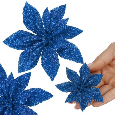 SPRINGOS Vánoční hvězda s trnem 8x3cm modrá vánoční dekorace CA1239-XG – Hledejceny.cz