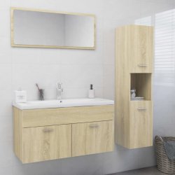 Nábytek XL Set koupelnového nábytku dub sonoma kompozitní dřevo