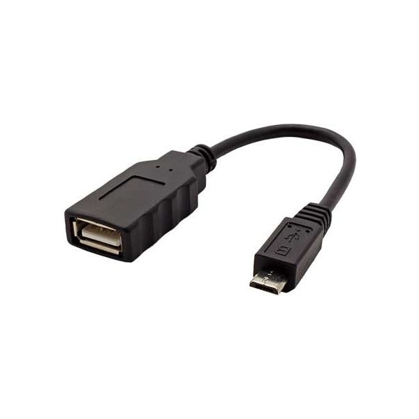 usb kabel Roline 11.02.8311 USB A(F) - microUSB B(M), OTG, 0,15m, černý