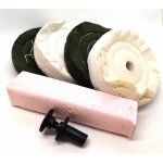 Leštící sada na ocel pro profesionály + adaptér, 4x kotouč, 2x pasta – Zboží Dáma