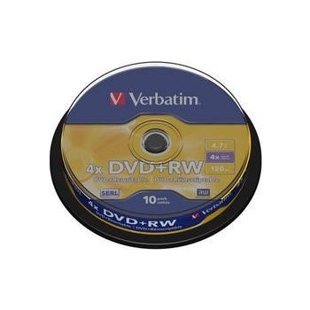 Verbatim DVD+RW 4,7GB 4x, SERL, spindle, 10ks (43488)