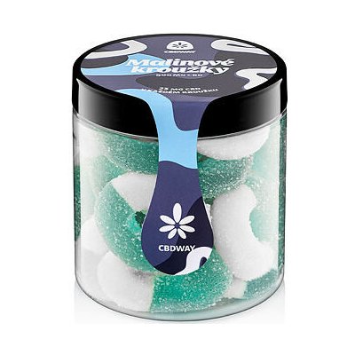 CBD WAY Kyselé želé kroužky s příchutí modrá malina 500 mg 200 g – Hledejceny.cz