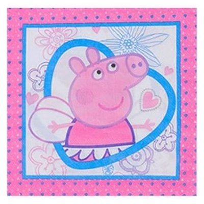Cakesicq papírové ubrousky Prasátko Peppa 33x33cm 10ks – Sleviste.cz