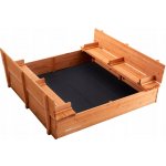 VEVOR Dřevěné pískoviště 132x120x43CM čtvercové se sklopnými lavicemi – Hledejceny.cz