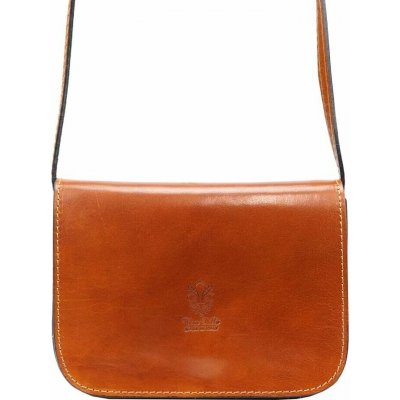 Dámská kožená taška Florence 43 v kamelím odstínu fason crossbody s přírodní kůží