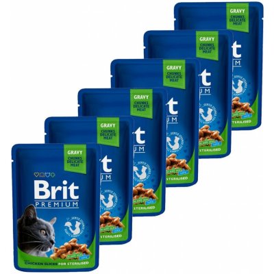 Brit Premium Cat Chicken Slices for Sterilised 6 x 100 g – Zboží Mobilmania