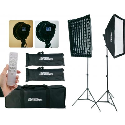 FILM-TECHNIKA Studiový set verze III - 2x softbox LED světlo + 2x stativ (nastavení teploty + voštiny) SOFTBOX 1 (VERZE 3) Sada obsahuje voštiny pro usměrnění světla – Hledejceny.cz