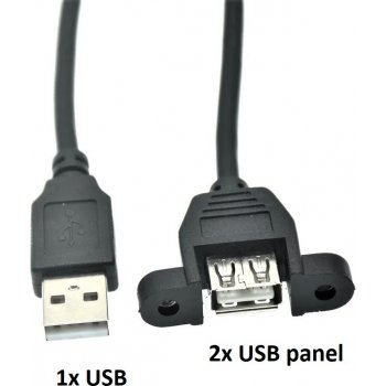 W-star 2USBAPAN USB/A female 2x na USB A male, 30cm