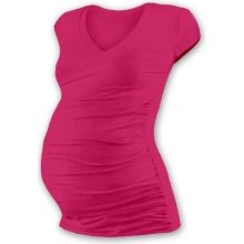 Jožánek těhotenské tričko mini rukáv s výstřihem do V sytě růžová