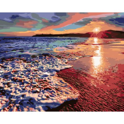 ZUTY Malování podle čísel ZÁPAD SLUNCE NA BŘEHU PLÁŽE II Rozměr 40 x 50 cm Rámování vypnuté plátno na rám – Zbozi.Blesk.cz