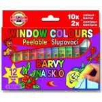 Koh-i-noor barvy na sklo 12x10ml 10 barev + 2 kontury – Zboží Dáma