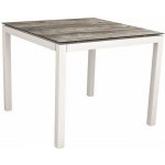 Stern Jídelní stůl Classic, čtvercový 90x90x73 cm, profil nohou čtvercový, rám hliník, deska teak – Hledejceny.cz